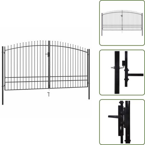 Cancello per giardino - vidaXL Cancello per recinzione a doppia porta Woerden con punta a lancia 400x249,5 cm - Cancello per terrazza