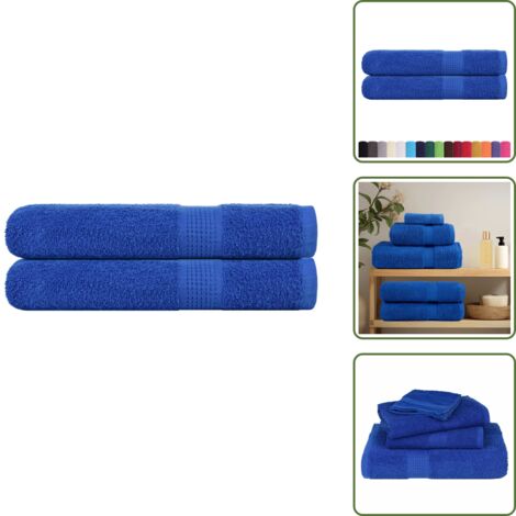 Asciugamani per sauna in cotone - vidaXL Asciugamani per sauna FROGN 2 pezzi Blu 80x200 cm 360 g/m² - Asciugamani per sauna morbidi