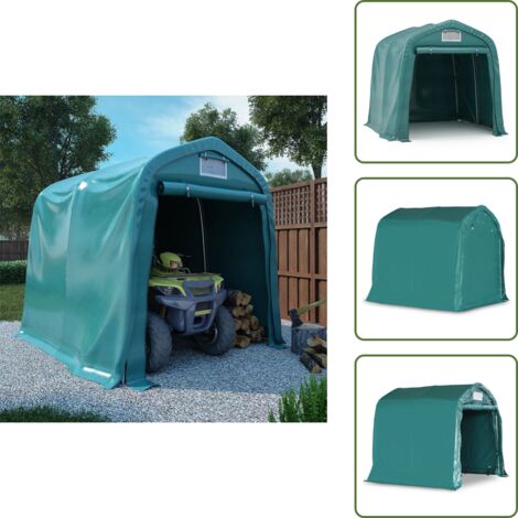 Tenda per oggetti - vidaXL Tenda Garage in PVC 2,4x2,4 m Verde - Protezione da pioggia