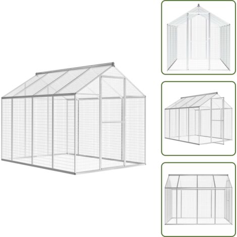 Voliera da giardino - vidaXL Voliera da Giardino in Alluminio 178x242x192 cm - Voliera per uccelli in alluminio