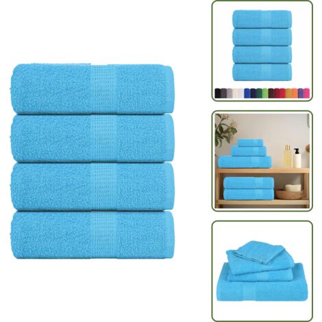 Asciugamani da cucina - vidaXL Asciugamani per ospiti FROGN 4 pz Turchese 30x50 cm 360 g/m² - Asciugamani per allenamento
