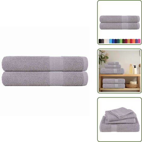Asciugamani per sauna lavabili - vidaXL Asciugamani per sauna FROGN 2 pz Grigio 80x200 cm 360 g/m² - Asciugamani per sauna morbidi