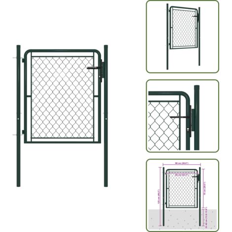 Recinzione esterna - vidaXL Cancello da Giardino in Acciaio 100x75 cm Verde - Cancello robusto