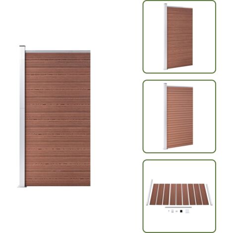 Barriera da giardino - vidaXL Pannello di Recinzione in WPC 95x186 cm Marrone - Recinzione residenziale