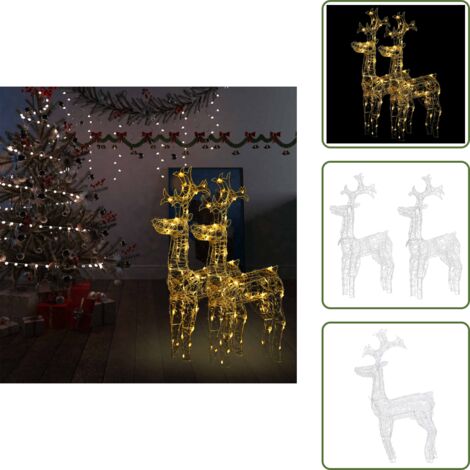 Decorazioni per giardino - vidaXL Decorazioni Natalizie Renne 2 pz 60x16x100 cm in Acrilico - Renne in acrilico