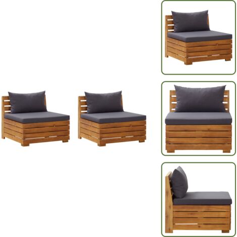 Divano esterno - vidaXL Divano da Giardino a 2 Posti e Cuscini Legno Massello di Acacia - Divano da patio