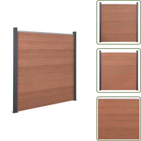 Recinzione marrone - vidaXL Set Pannello di Recinzione Marrone 180x186 cm in WPC - Recinzione residenziale