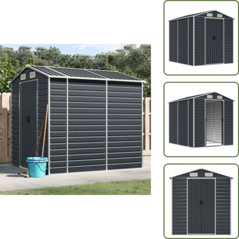Capanno per legna - vidaXL Capanno da Giardino Antracite 191x215x198cm in Acciaio Zincato - Capanno per attrezzature