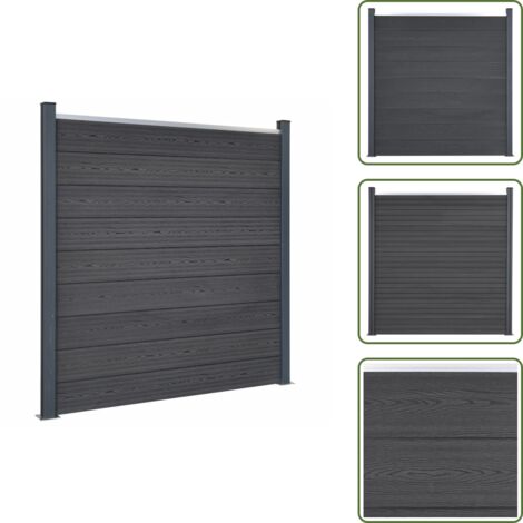 Recinzione residenziale - vidaXL Set Pannello di Recinzione Grigio 180x186 cm in WPC - Barriera da giardino