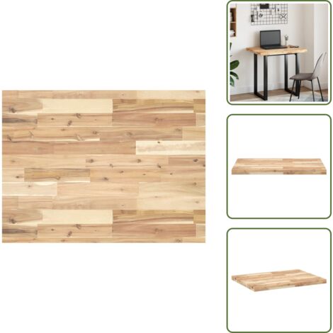 Piano da bagno in legno massello - vidaXL Piano da Bagno Non Trattato 100x60x4cm Legno Massello di Acacia - Piano da bagno rustico