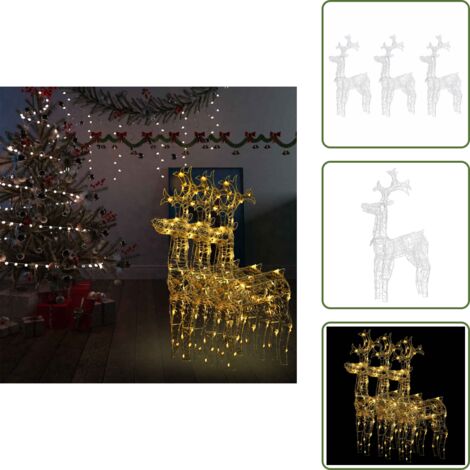 Decorazioni per giardino - vidaXL Decorazioni Natalizie Renne 3 pz 60x16x100 cm in Acrilico - Renne in acrilico