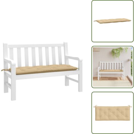 Cuscino in tessuto - vidaXL Cuscino per Panca da Giardino Beige Mélange 120x50x7cm Tessuto - Cuscino esterno