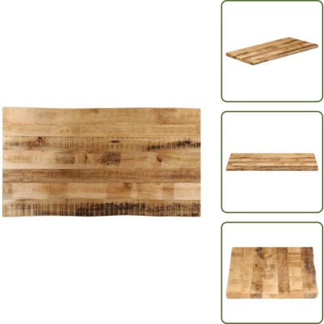 Tavolo in legno massello - vidaXL Piano Tavolo Bordi Vivi 120x60x3,8 cm Legno di Mango Grezzo -