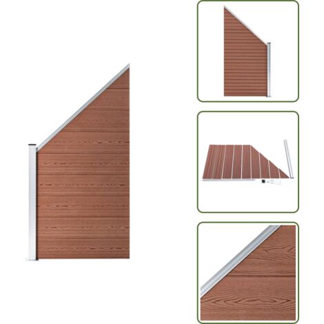 Recinzione residenziale - vidaXL Pannello di Recinzione in WPC 95x(105-180) cm Marrone - Pannello in legno plastica