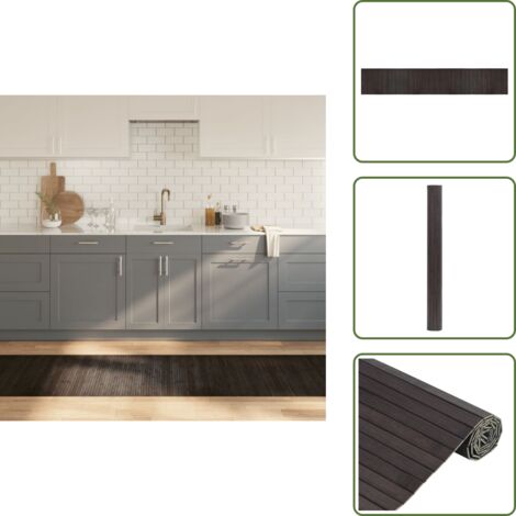 Tappeto antiscivolo - vidaXL Tappeto Rettangolare Marrone Scuro 70x400 cm in Bambù - Tappeto naturale