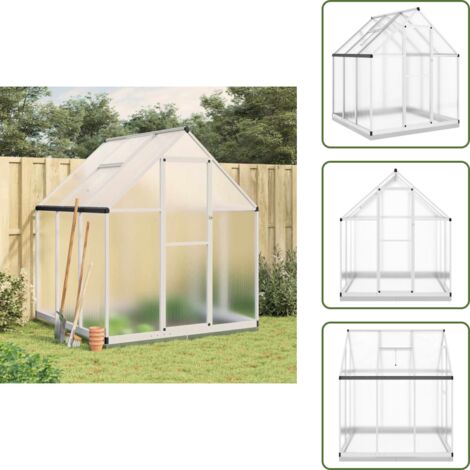 Serra per giardinaggio - vidaXL Telaio Serra con Base Argento 169x169x202 cm in Alluminio - Serra in policarbonato