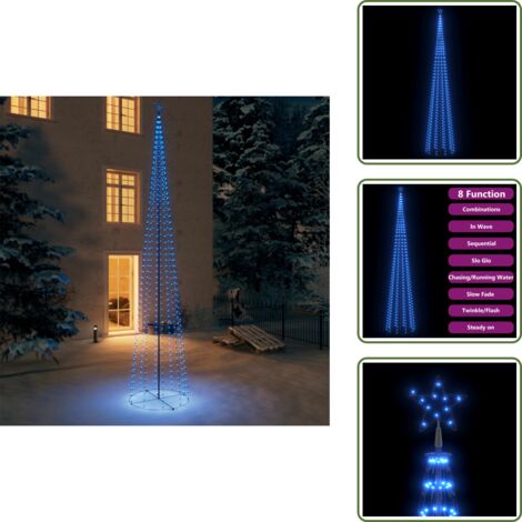 Albero a Cono - vidaXL Albero di Natale a Cono con 752 LED Blu 160x500 cm - Illuminazione Blu