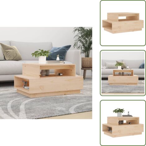 Tavolino da soggiorno - vidaXL Tavolino da Salotto 80x55x40,5 cm in Legno Massello di Pino - Tavolino con piano spazioso