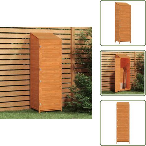 The Living Store Capanno da Giardino Marrone 55x52x174,5 cm Legno Massello Abete - Capanno in legno
