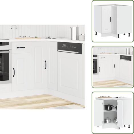 Archiviazione cucina - vidaXL Mobile Base ad Angolo Cucina Kalmar Bianco in Legno Multistrato - Mobile base angolare