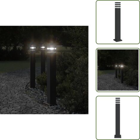 Lampada da patio - vidaXL Lampada da Terra per Esterni con Presa Nera 80 cm Alluminio - Lampada da esterno