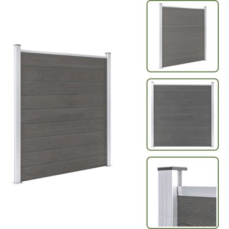 Recinzione in legno plastica - vidaXL Pannello di Recinzione in WPC 180x186 cm Grigio - Recinzione in alluminio