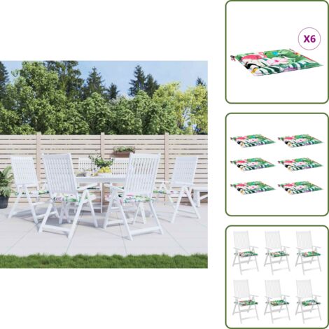 Cuscini per patio - vidaXL Cuscini per Sedia 6 pz Multicolore 40x40x4 cm in Tessuto - Cuscini per casa