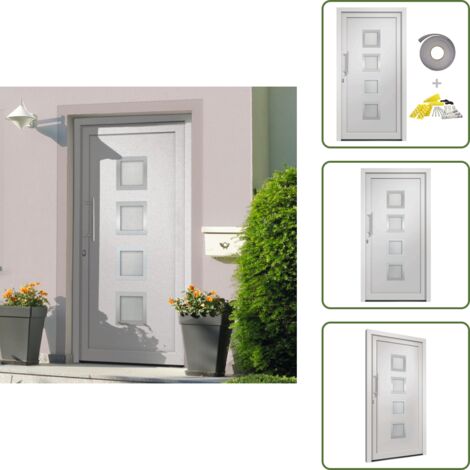 The Living Store Porta di Ingresso Bianca 108x200 cm - Sicurezza