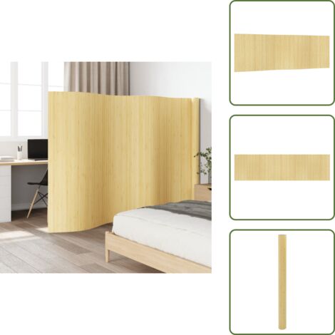 Divisore per interni - vidaXL Divisorio Ambienti Naturale Chiaro Larghezza 600 cm Altezza 165 cm in Bambù - Divisore per camera da letto