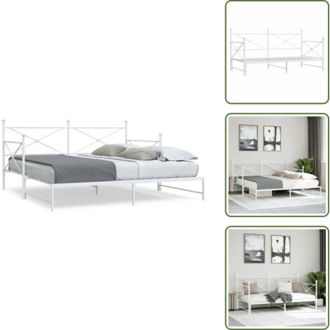 Divano letto matrimoniale - vidaXL Divano Letto Estraibile senza Materasso 100x190 cm in Acciaio - Letto in acciaio