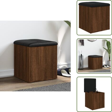 Panca in legno multistrato - vidaXL Panca Portaoggetti Rovere Marrone 42x42x45 cm Legno Multistrato - Panca con cuscino