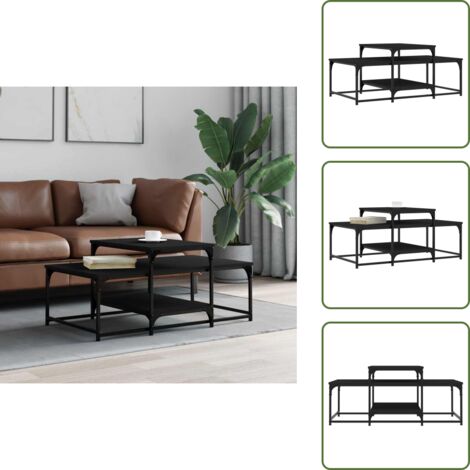 Tavolino nero - vidaXL Tavolino da Salotto Nero 102x60x45 cm in Legno Multistrato - Tavolino da soggiorno