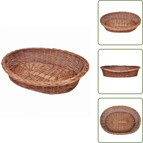 The Living Store Cesto per Cani/Lettino in Vimini Naturale 90 cm - Lettino per cani