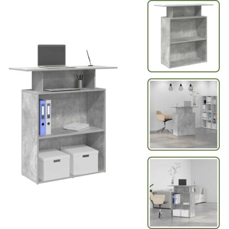 Design reception - vidaXL Banco Reception Grigio Cemento 100x40x104 cm Legno Multistrato - Ufficio