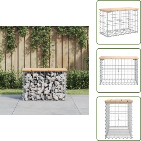 Panca in pino - vidaXL Panca Giardino Design Gabbione 63x31,5x42cm Legno Massello Pino - Panca in acciaio