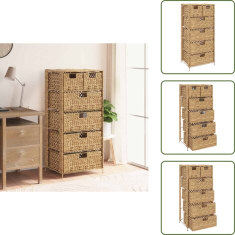 The Living Store Armadietto Portaoggetti 6 Cesti 47x37x100 cm Giacinto d'Acqua - Cassettiera