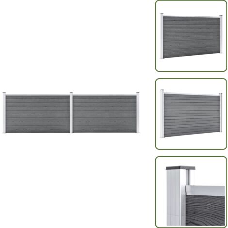 The Living Store Recinzione da Giardino in WPC 353x106 cm Grigia - Pannello in WPC