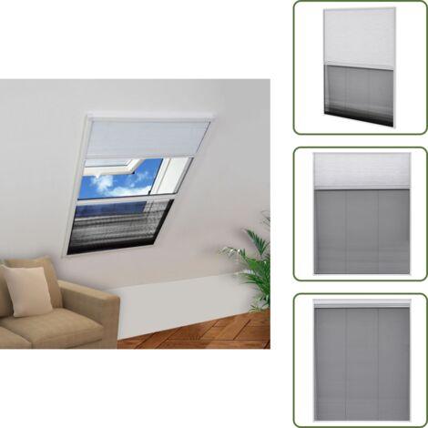 The Living Store Zanzariera Plissettata in Alluminio 80x100 cm con Tendina - Zanzariera per finestra