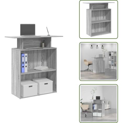 Design reception - vidaXL Banco Reception Grigio Sonoma 100x40x104 cm Legno Multistrato - Ufficio