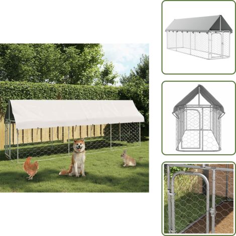 The Living Store Gabbia per Cani da Esterno con Tetto 400x100x150 cm - Recinto per cani