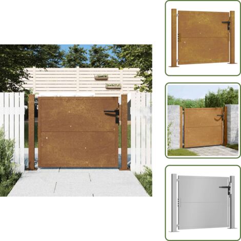 The Living Store Cancello da giardino 100x75 cm in acciaio Corten - Acciaio corten