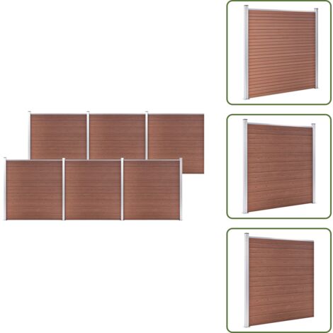 The Living Store Recinzione da Giardino in WPC 1045x186 cm Marrone - Pannello in WPC