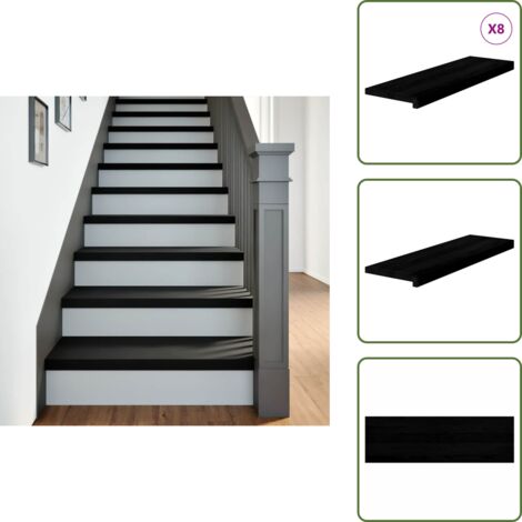 The Living Store Gradini 8 pz Marrone Scuro 80x25x2 cm Legno Massello Rovere - Scale in rovere