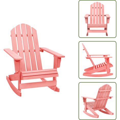 The Living Store Sedia a Dondolo Giardino Adirondack in Legno di Abete Rosa - Sedia Adirondack