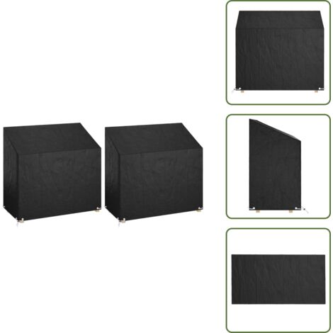 The Living Store Copri Panche Giardino 2pz 8Occhielli 130x70x70/88cm Polietilene - Copertura per panca da giardino