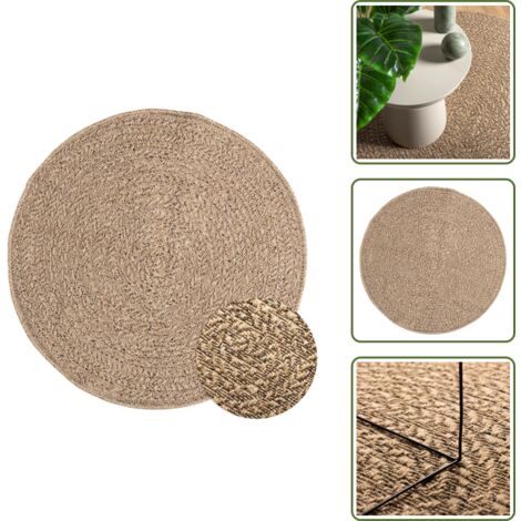 The Living Store Tappeto ZIZUR 90 cm Aspetto Iuta per Interni ed Esterni - Tappeto interno