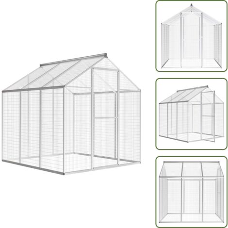 The Living Store Voliera da Giardino in Alluminio 183x178x194 cm - Voliera in alluminio