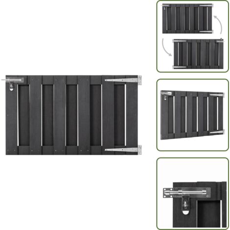 The Living Store Cancello da Giardino in WPC 100x60 cm Grigio - Recinzione