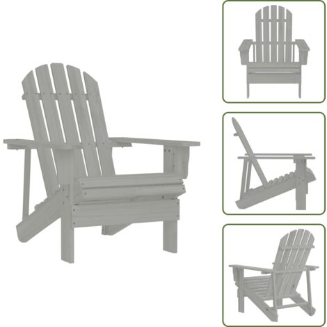 The Living Store Sedia da Giardino in Legno Grigio - Poltrona da giardino