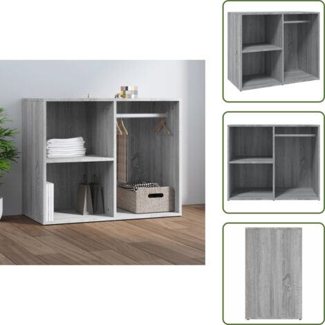 The Living Store Armadietto Cosmetici Grigio Sonoma 80x40x65cm Legno Multistrato - Armadietto per oggetti